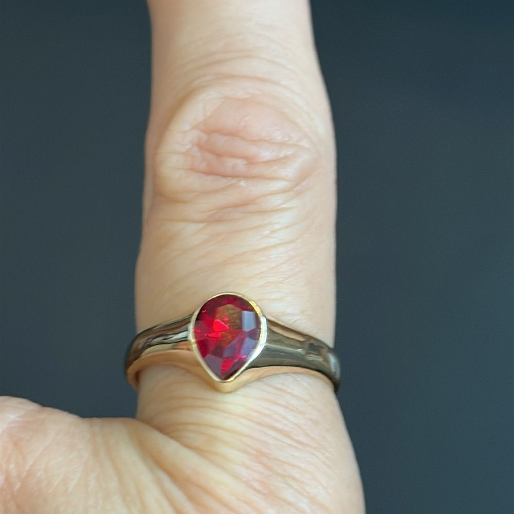 Draper James Gold Ring with Red Gemstone size 9